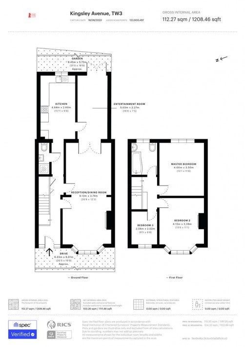 Floorplan for Kingsley Avenue, Hounslow